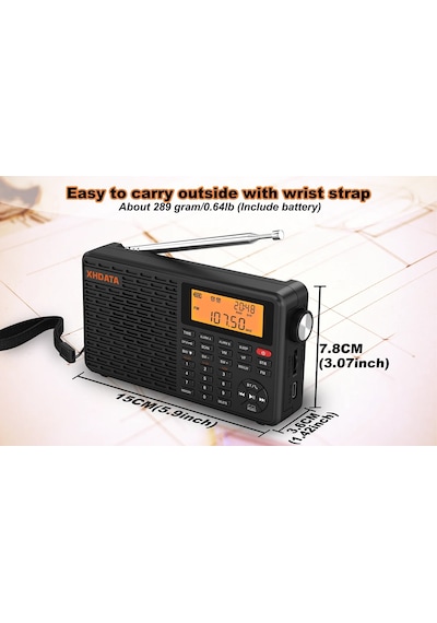 Xhdata D-109 Radyo Fm / Mw / Sw Full Tam Bant Taşınabilir Radyo