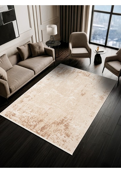 Look Classıc Lk006b Çerçeveli Bej Klasik Desen Akrilik Dokuma Taban Tozuaz Oturma Odası Halısı-1035 Bej