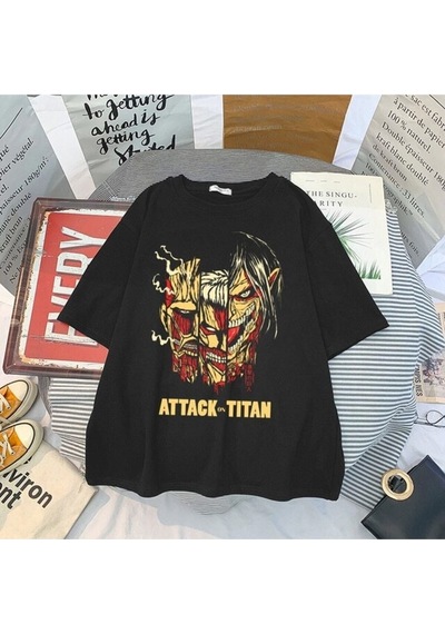Noıssey Kırmızı Etiket Gala Titan Anime Goth Unisex Giyim T-shirt Model47 16673 Siyah