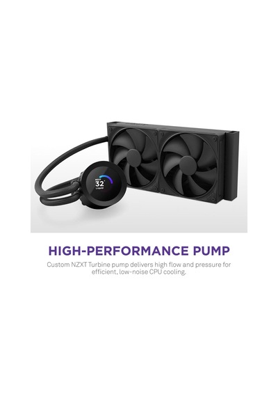 Kraken Plus 280 - Aıo Cpu Sıvı Soğutucu - 280mm Radyatör - 2 X F140p Fanlar - Özelleştirilebilir 1,54 İnç Kare Lcd - Amd Am5, Am4 - Intel Lga 1851/1700, 1200/115x - Siyah