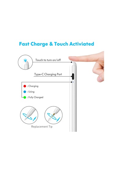 Apple Uyumlu iPad 2018-2024 İçin Stylus Kalem,ipad Pro 11/13 İnç M4,ipad Air 11/13 İnç M2,ipad 10/9/8/7/6,ipad Air 5/4/3,ipad Pro 11/12.9",ipad Mini 6/5 İçin Eğim Sensörlü Avuç İçi Reddi Aktif Stylus Kalem Belirtilmemiş Apple Uyumlu iPad 2018-2024 İçin Stylus Kalem,ipad Pro 11/13 İnç M4,ipad Air 11/13 İnç M2,ipad 10/9/8/7/6,ipad Air 5/4/3,ipad Pro 11/12.9",ipad Mini 6/5 İçin Eğim Sensörlü Avuç İçi Reddi Aktif Stylus Kalem Belirtilmemiş