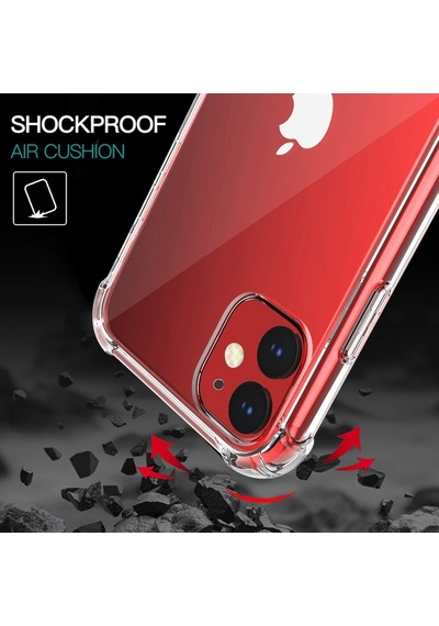 Apple Uyumlu iPhone 11 Köşe Korumalı Silikon Kapak Kılıf Seffaf