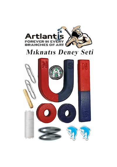 Mıknatıs Seti 1 Paket Deney Malzemesi Okul Projeleri İçin Manyetik Pusula Deney Oyun Seti Eğitici