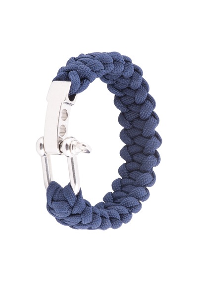 Paracord Lacivert Bileklik 3 Kademeli Krom Kilit Çok Renkli