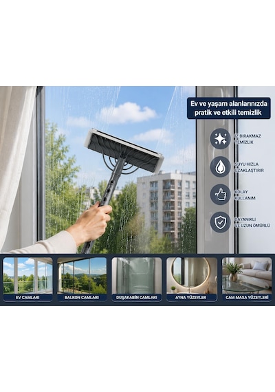 Çift Taraflı Süngerli Cam Sil Aparatı 22 Cm Çekçekli Temizlik Aleti Ergonomik Saplı Pencere Duşakabin Ayna Araç Camı Fayans Mermer Parlak Yüzeyler İçin İz Bırakmayan Pratik Silme Ekipmanı Çok Renkli Çift Taraflı Süngerli Cam Sil Aparatı 22 Cm Çekçekli Temizlik Aleti Ergonomik Saplı Pencere Duşakabin Ayna Araç Camı Fayans Mermer Parlak Yüzeyler İçin İz Bırakmayan Pratik Silme Ekipmanı Çok Renkli