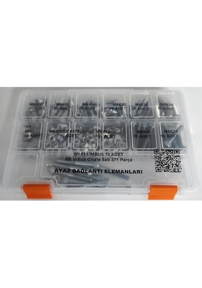 Ayaz M6 Imbus Civata Seti 371 Parça Dın 912 Alyan Dolu Dolu Set