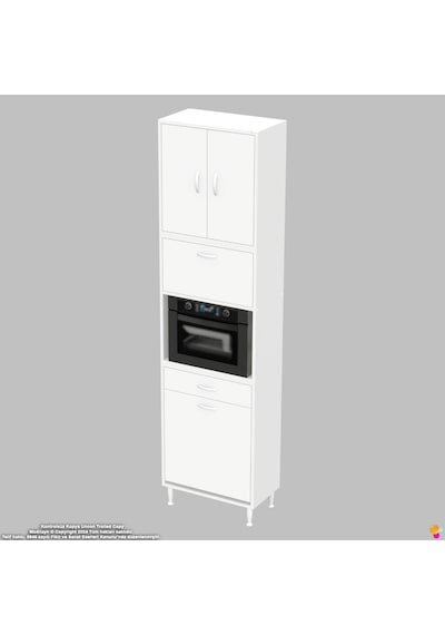 Modilayn Ece Çok Amaçlı Mutfak Dolabı Fırın Bölmeli, Çekmeceli, Kapaklı Ve Sepetli 55 Cm Beyaz Modilayn Ece Çok Amaçlı Mutfak Dolabı Fırın Bölmeli, Çekmeceli, Kapaklı Ve Sepetli 55 Cm Beyaz