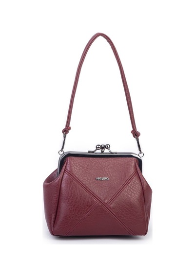 Nas Bag Mini Vintage Burslu Klipsli Kadın Omuz Ve Çapraz Çanta Bordo Victoria 20x17 Cm