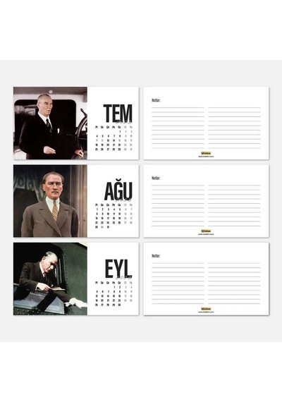 Atatu Rk Fotoğraflı Masa Takvimi - 2027 Takvimi