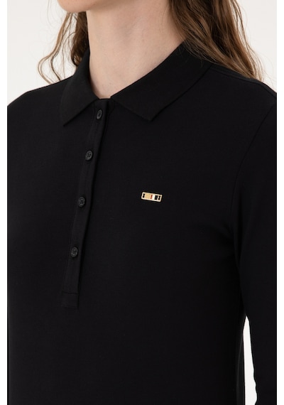 U.S. Polo Assn. Kadın Siyah Basic Polo Yaka Sweatshırt 50313593-VR046