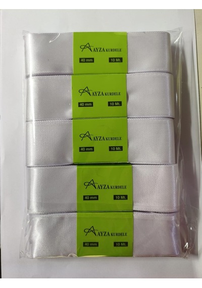 Ayza Kurdele - Beyaz Saten Kurdele 4 Cm 5x10 Metre 1 Paket Genel