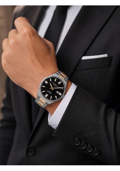 Lee Cooper 2 Yıl Garantili Takvimli Kadran Bileklik Hediyeli Erkek Kol Saati E8325.550 Rose Gold - Gümüş
