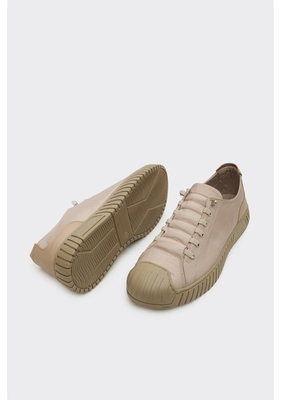 Derinet Lastik Bağcıklı Erkek Sneaker Bej Bej