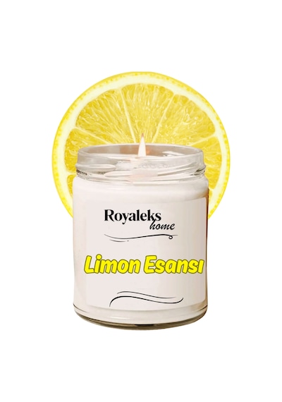 Doğal Özel Seri Kokulu Dekoratif Kavanoz Mum 210 Cc - Limon Esansı - Ryl Çok Renkli