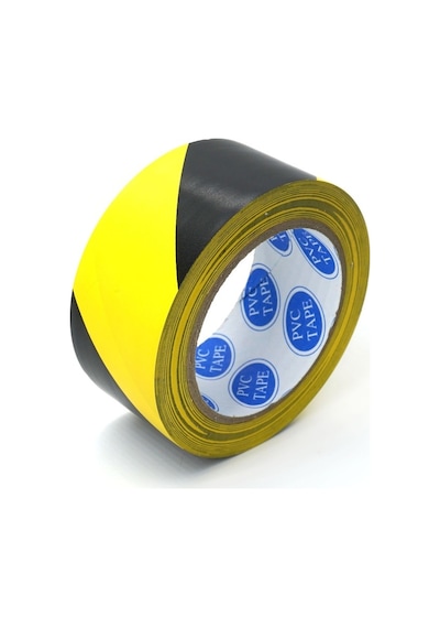 Pvc Yer İşaretleme Bandı 50 MM x 30 M Sarı - Siyah