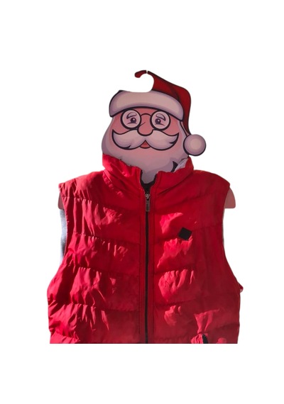 Dijital Baskılı Ahşap Elbise Askısı Noel Babalı Kırmızı