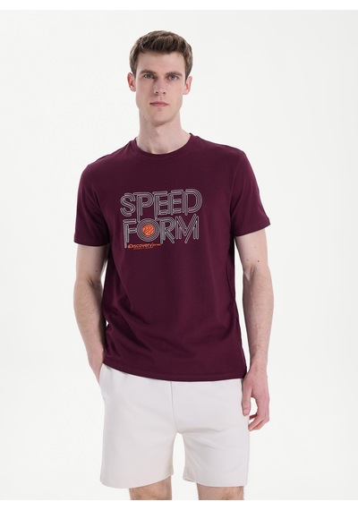 Discovery Expedition Bordo Pamuk Karışımlı T-shirt D6sm-tst3706
