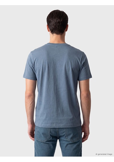 Lcwaıkıkı Classic İndigo Regular Fit %100 Pamuk Erkek Tişört