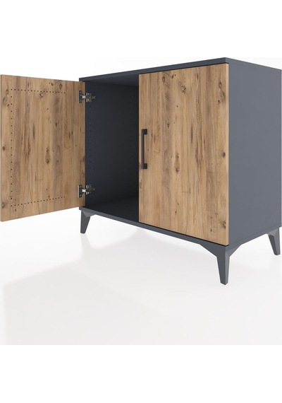 Hyperion Şifonyer 2 Kapaklı 88x44x80 Antrasit-çam Antrasit