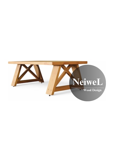Neiwel Miar Doğal Ahşap Sehpa-70-100 Açık Ceviz