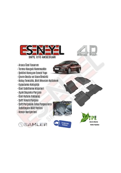 Fiat Linea Sahler 4,5D Havuzlu Paspas Ve 3D Bagaj Havuzu