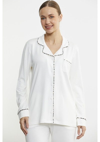Sementa Düz Renk Gömlek Model Pijama Takım - Kemik Kemik Sementa Düz Renk Gömlek Model Pijama Takım - Kemik Kemik