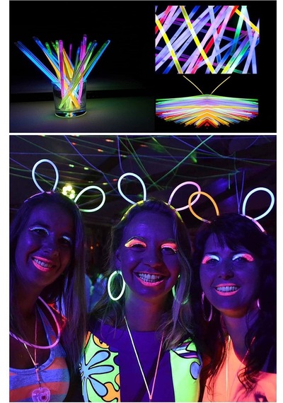 50 Adet Parti Eğlence Doğum Günü Parlayan Fosforlu Neon Renkli Eklenebilen Çubuklar Çok Renkli
