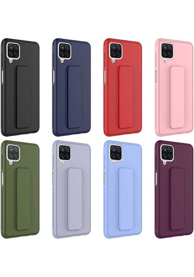 Samsung Uyumlu Galaxy A12 Kılıf Zore Qstand Kapak Kırmızı