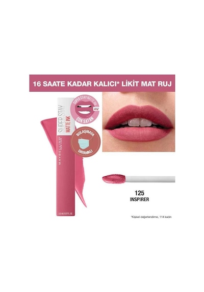 Maybelline New York Super Stay Matte Ink Likit Ruj 125 Inspirer