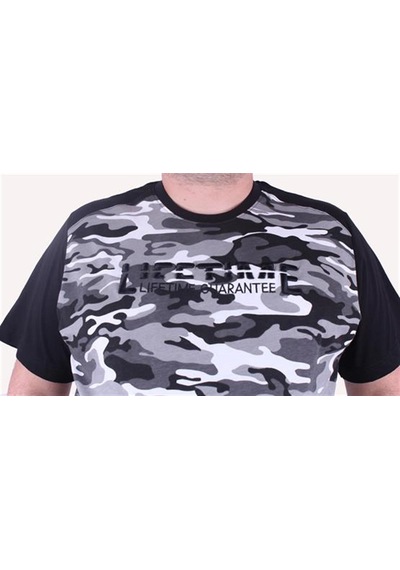 Starbattal Büyük Beden Shoulder Line Camouflage Erkek Tişört 23147 Fume - Unisex Füme