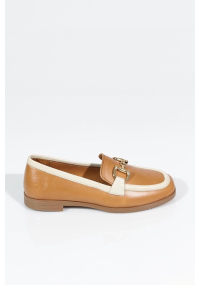 Dgn 07-1 Kadin Aksesuarli Loafer Ayakkabi Taba