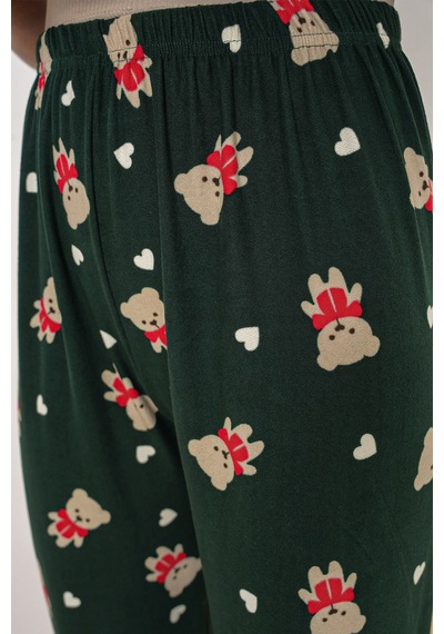 Bigdart 4323 Desenli Pijama Altı - A. Zümrüt Yeşili