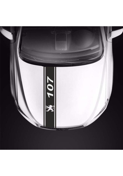 Peugeot 107 İçin Uyumlu Aksesuar Oto Kaput Şerit Sticker