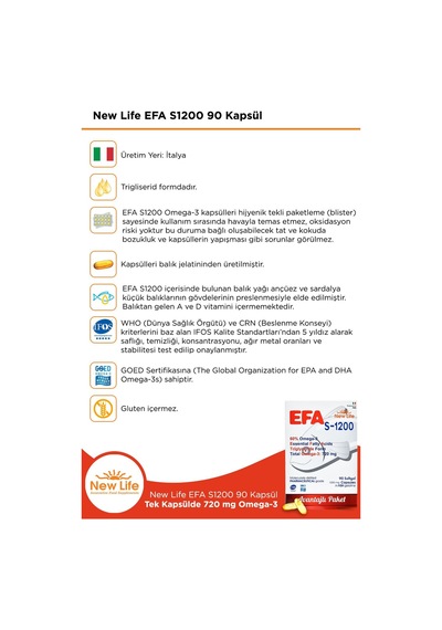 Efa S-1200 Mg 90 Kapsül 2 Adet