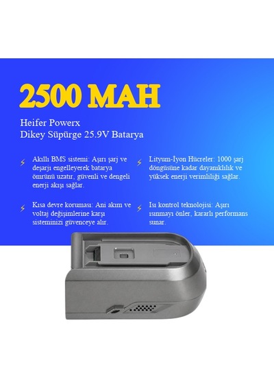 Heifer Powerx Dikey Süpürge 2500 Mah Batarya