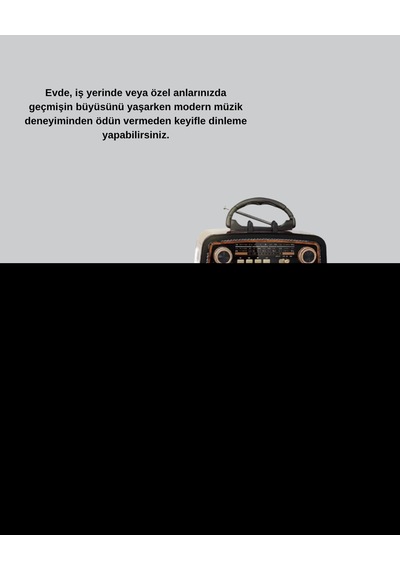 Led Li Nostaljik Bluetooth Hoparlör Vintage Tasarım, Ahşap Doku - Lisinya