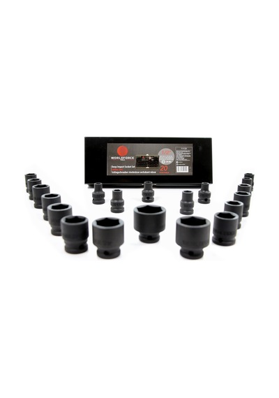 1/2" Darbeli Kısa Lokma Seti Metal Kutuda 20 Parça