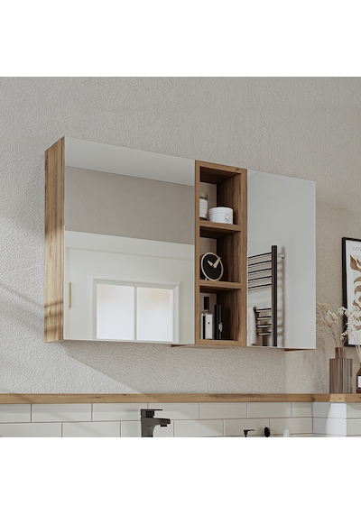 Banyo Dolabı Kulpsuz 2 Kapaklı Atlantik Çam Mdf 95 Cm Aynalı Dlp Atlantik Çam