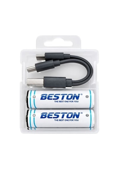 Beston Şarjlı Ince Kalem Pil Usb Type-c Kablo Ile Şarj Edilebilir Lityum 2'li 1.5v Aaa / 2220 Mwh 150mah
