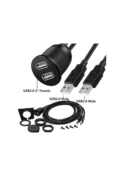 5151 Usb Çoklayıcı Hub Araç İçi Kontrol Paneli Uzatma Aux Kablosu