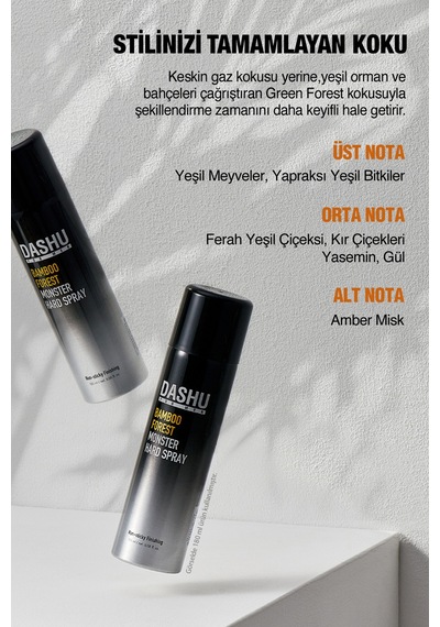 Anında Etkili Ultra Güçlü Saç Sabitleyici Sprey Dashu For Men Bamboo Forest Monster Hard Spray