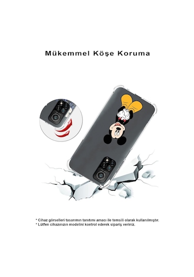 Samsung Galaxy Uyumlu S23 Plus Köşe Korumalı Antişok Kapak Mickey Mouse Tasarımlı Şeffaf Kılıf