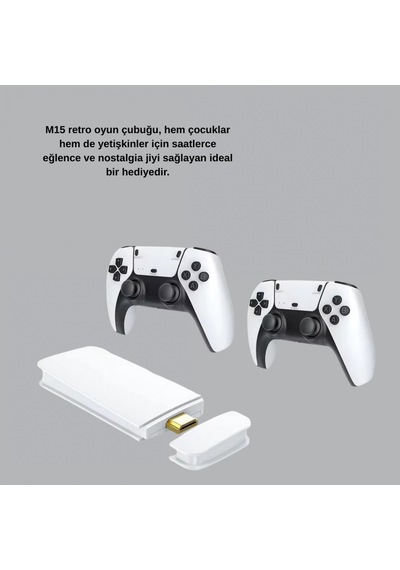 M15 Retro Oyun Konsolu 4k Hdmı Çıkışlı Kablosuz 2 Kollu 64gb 20.000 Oyunlu