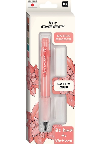 Serve Deep Versatil Kalem 07mm- Toprak Tonları - Yedekli Set Grip Ve Silgi Mercan Mercan