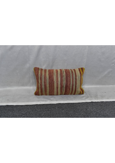 Zehra Abla Halı Yeni El Dokuma Dekoratif Lumbar Kilim Kırlent Yastık Kılıfı 6101