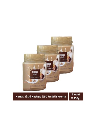 Sütlü Fındık Kreması %50 Fındık Katkısız Glutensiz 350 Gr X 3 Adet