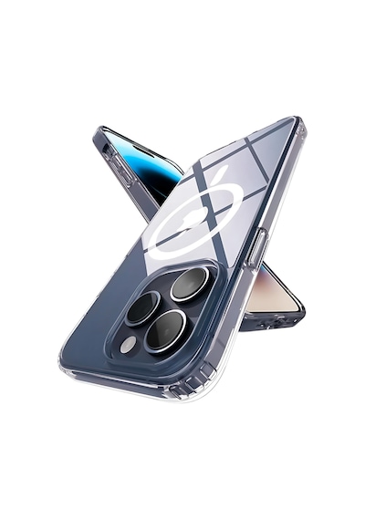 Apple Uyumlu iPhone 15 Pro Max Kılıf Magsafe Özellikli Darbe Emici Şeffaf