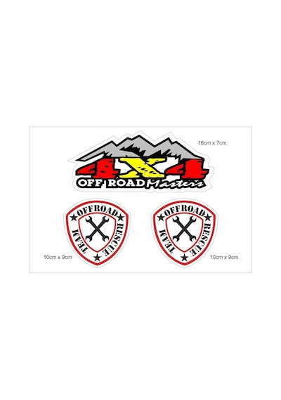 Off Road Temalı Sticker 9 Parça Çıkartma Seti 1