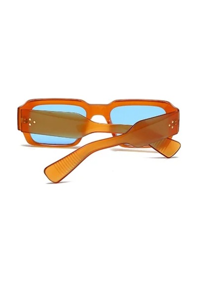 Zurella Turuncu Çerçeve Mavi Cam Vintage & Retro Unisex Güneş Gözlüğü