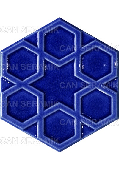 Can Seramik - 15x17 Cm. Rölyefli Selçuklu Yıldızı Seramik Karo N11.447